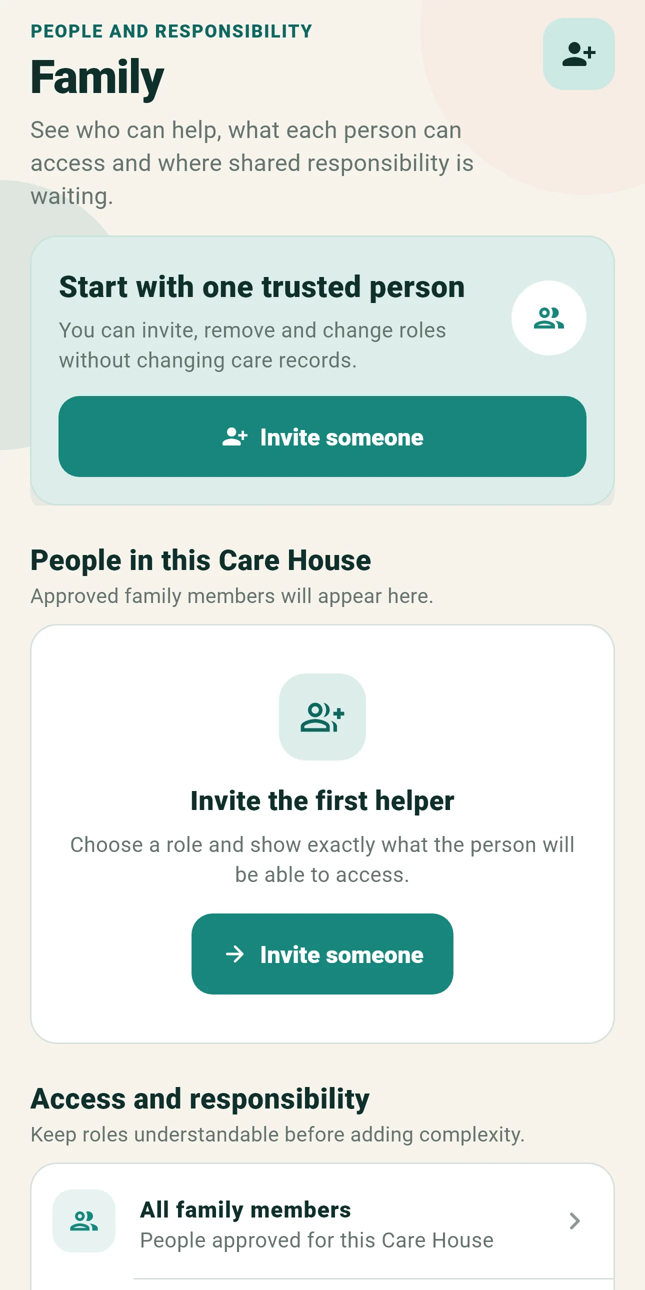 CarePilot Family interface