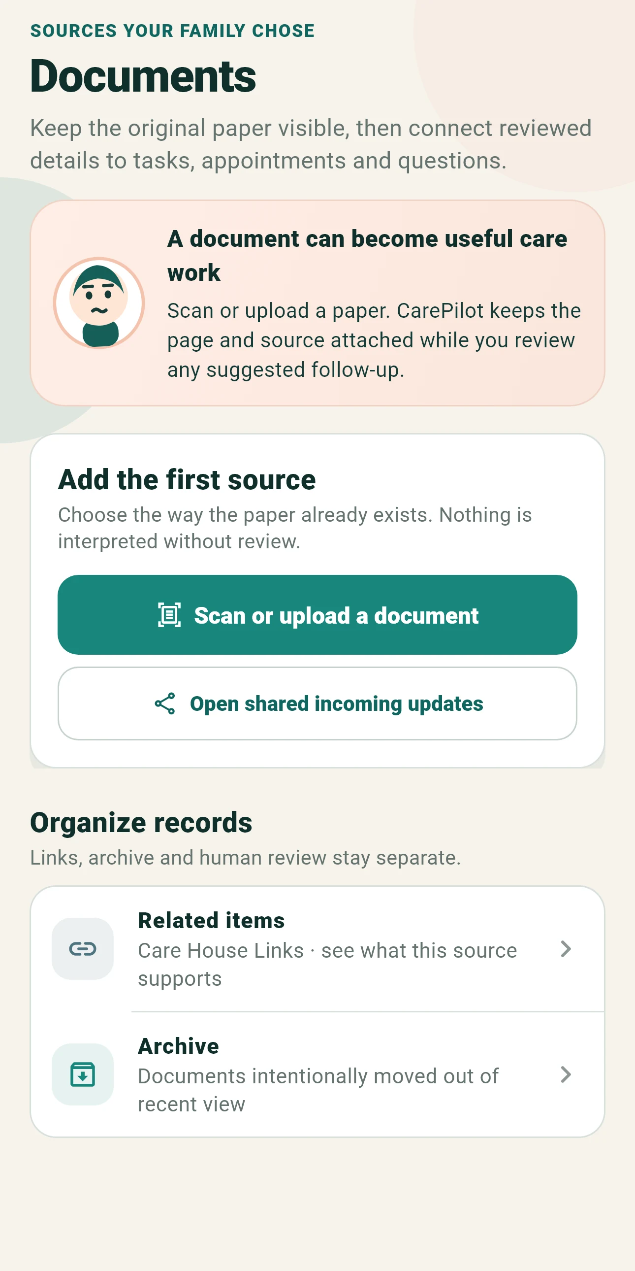 CarePilot Records interface